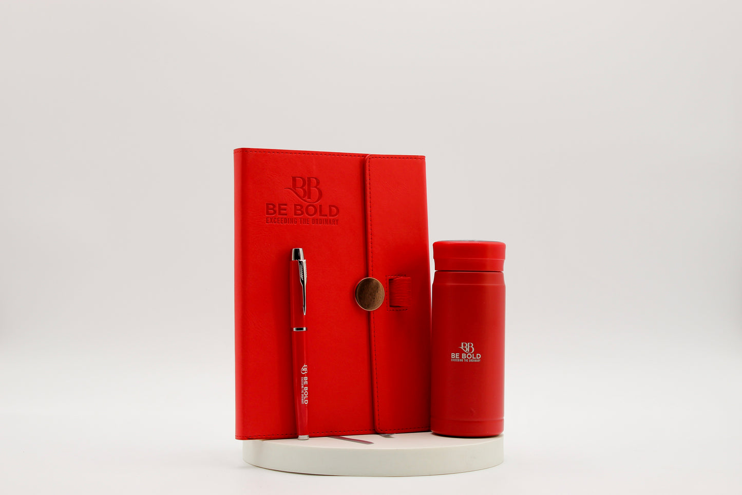 Be Bold Red Notebook, Pen, and Thermo Set