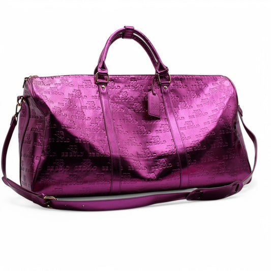 Purple Metallic Duffle Bag