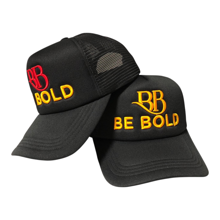 Be Bold Signature Trucker Hat – Red, Black & Gold