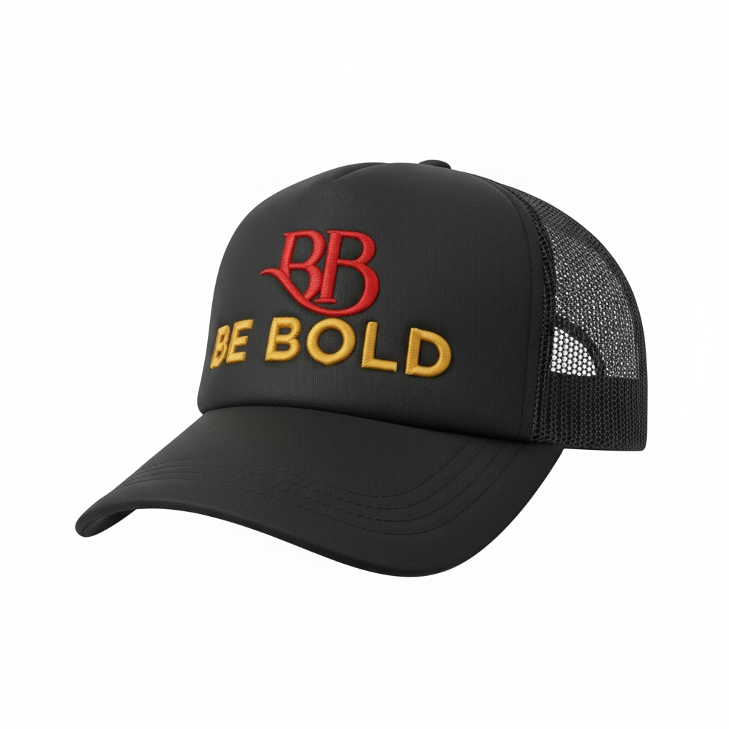 Be Bold Signature Trucker Hat – Red, Black & Gold