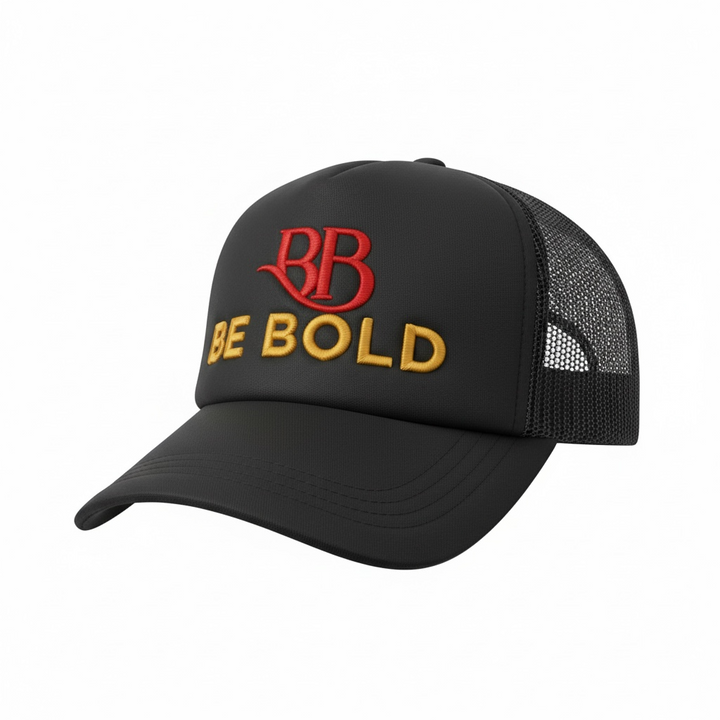 Be Bold Signature Trucker Hat – Red, Black & Gold