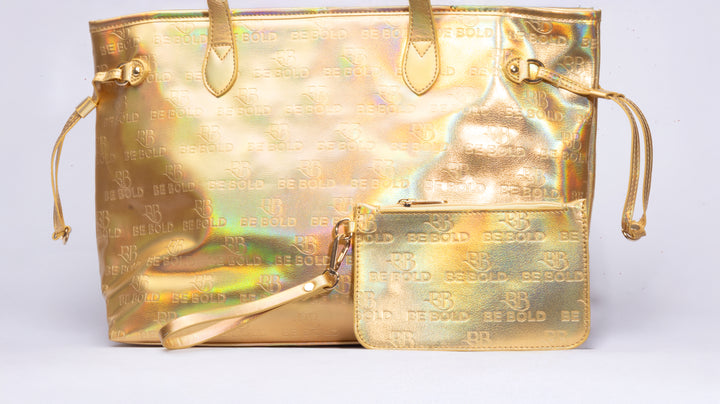 The Be Bold Luxe Gold Tote Set