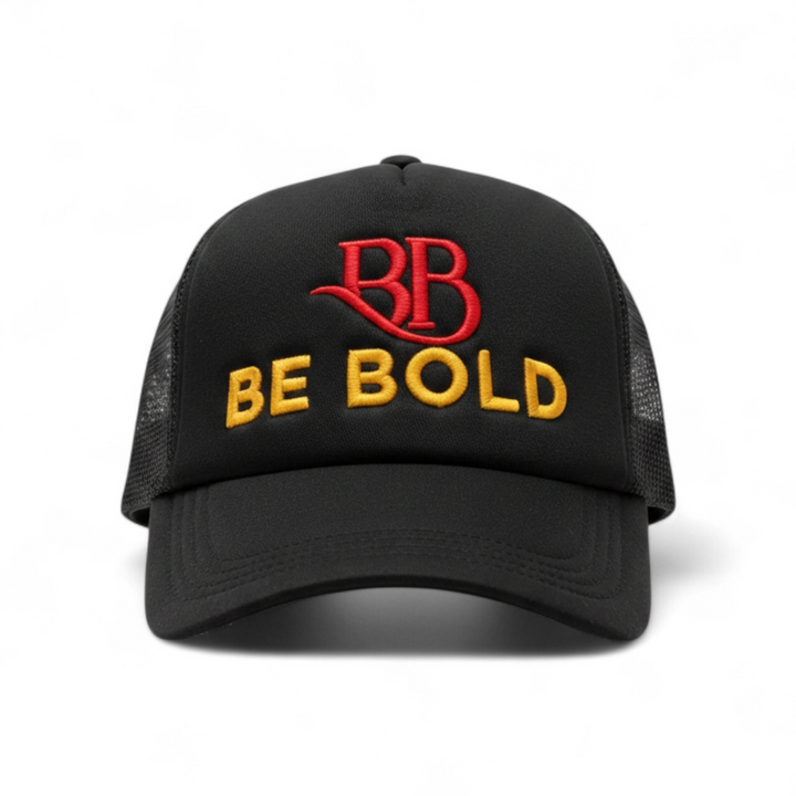 Be Bold Signature Trucker Hat – Red, Black & Gold