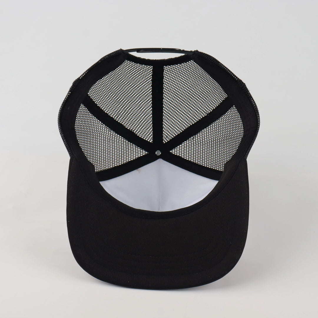 Be Bold King Trucker Hat – Black & White (Gold Crest)