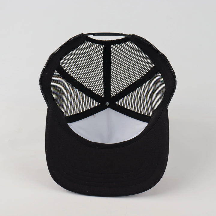 Be Bold King Trucker Hat – Black & White (Gold Crest)