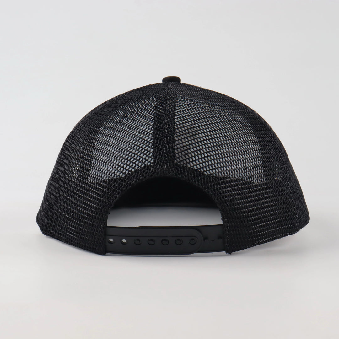 Be Bold King Trucker Hat – Black & White (Gold Crest)