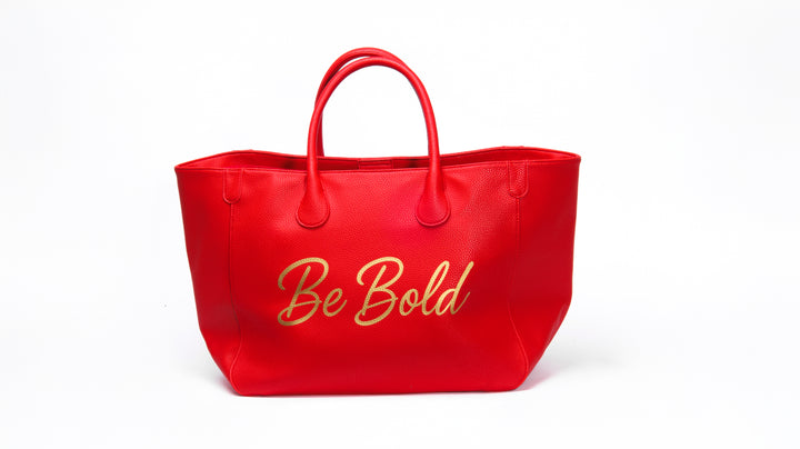 Be Bold™ Luxe Script Tote – Red Edition